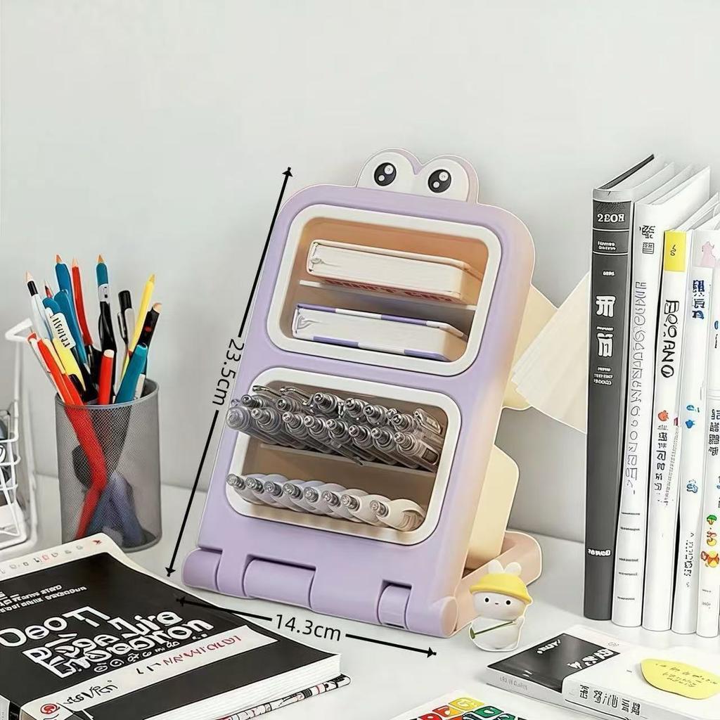 Big Eyes Pencil Holder Cartoon Desk Storage Cream Color Table Container Case Organizer for Stationery Makeup Brush