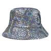 Shiny Fabric Bucket Hat, Rainproof Reflective Party Hat, Colorful Fish Scale Pattern Hat, Sun Protection Fisherman Hat for Festivals And Travel