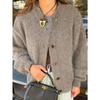 Lässiger Stil Knopf Wollhemd Damenpullover Damen 2025 Herbst Winter
