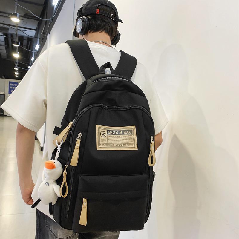Fashionable Water-Repellent Student Backpack: Trendy High-Capacity Design for Couples
