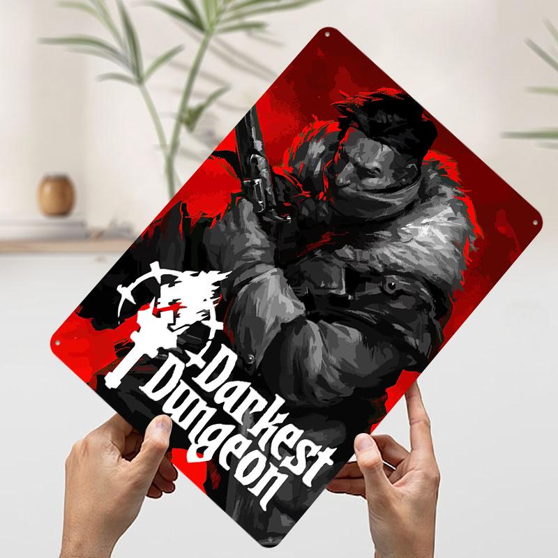 Darkest Dungeon Charakter Poster Individuelle Wandkunst Vintage Metallschilder Retro Blechschild für Man Cave Luxuriöse Wohnkultur Artikel