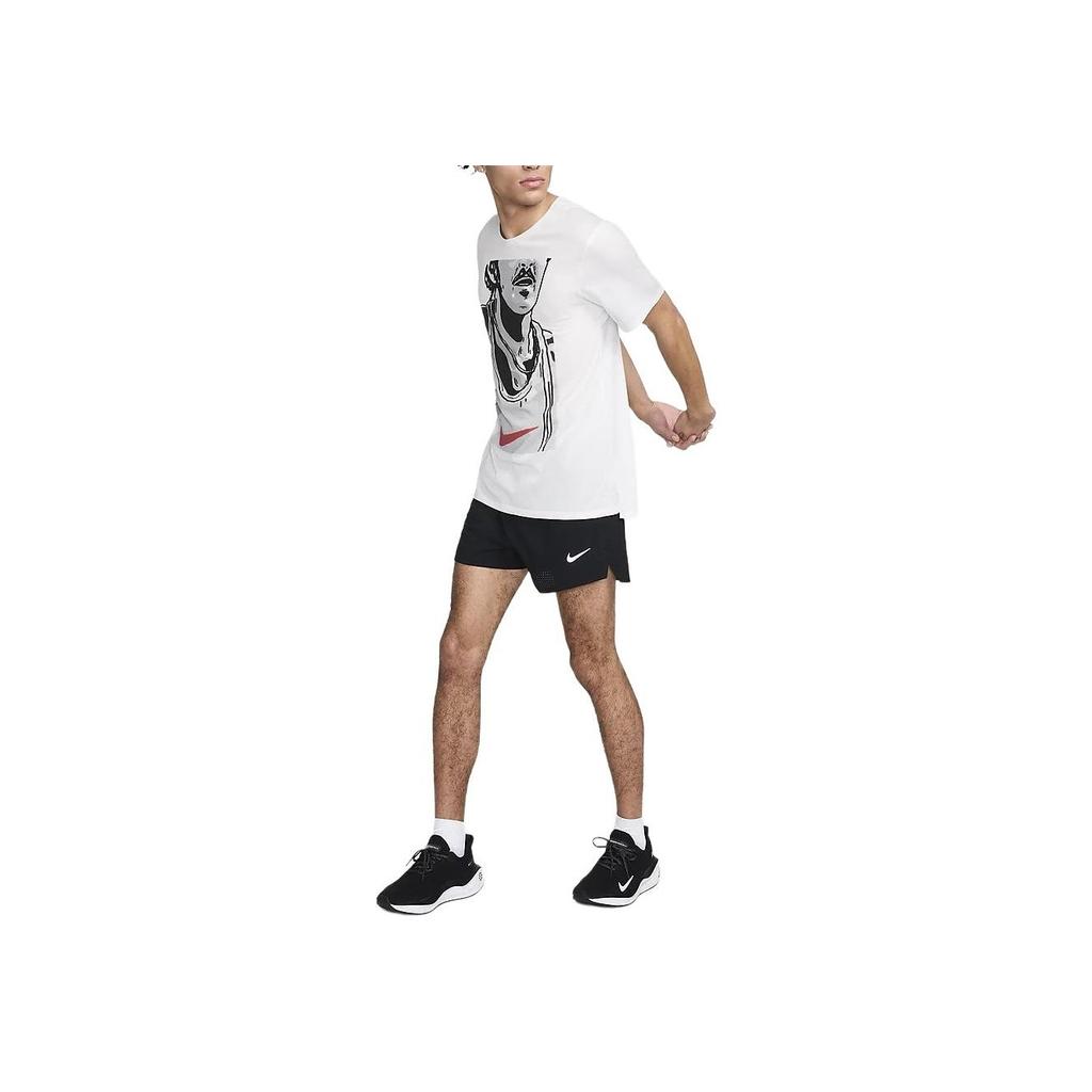 Nike Dri-Fit Rise 365 Run Energy Anime Print Logo Casual Quick-Dry Running Crew Neck Short Sleeve T-Shirt Men Tops Summit-White FN3997-121