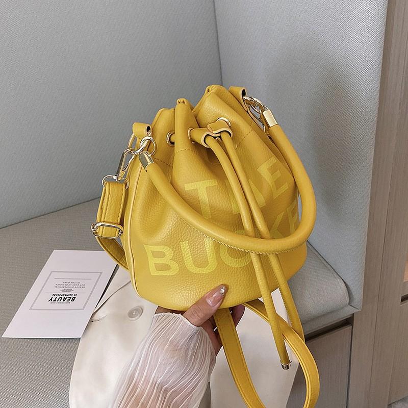 

Высококачественная сумка через плечо Женская корейская мода С принтом Cross-body Ins Хит Мешок на шнурке Сумка жёлтый
