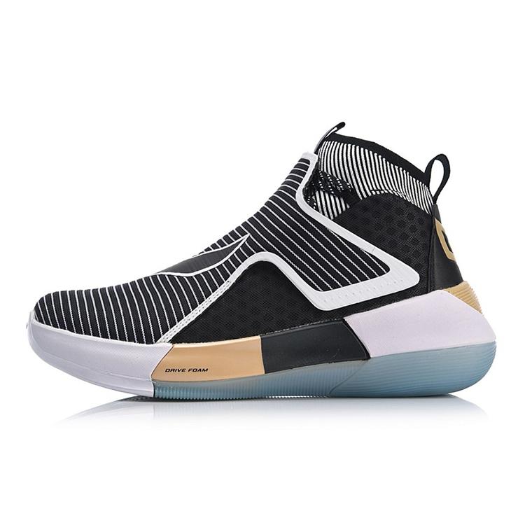 LiNing YuShuai 12 Non slip Lightweight High Top Basketball Shoes Men's Black Gold