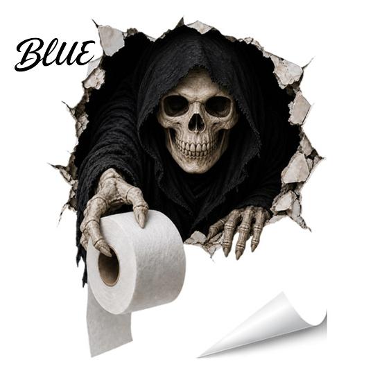 Waterproof PVC Restroom Sticker Halloween Crack Toilet Ghost Murals Spooky Tank Lid Horror 3D Broken Wall Zombie Realistic Art