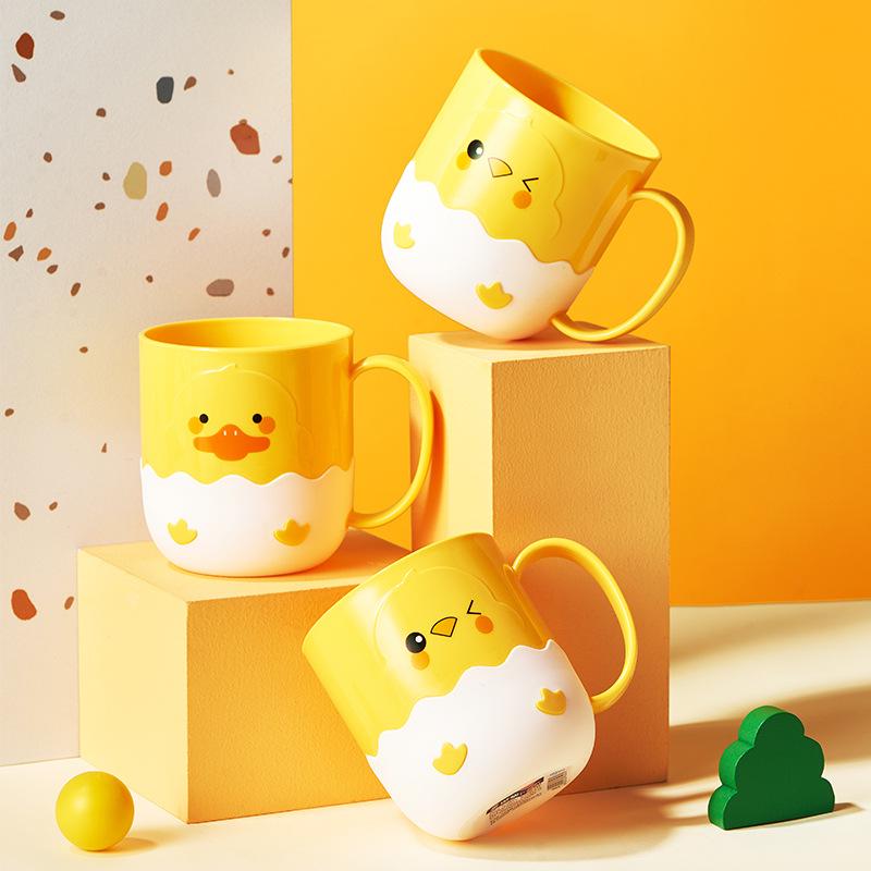 New Thickened Cartoon Chick Toothbrush Cup - Cute Yellow Duck Design for Students
