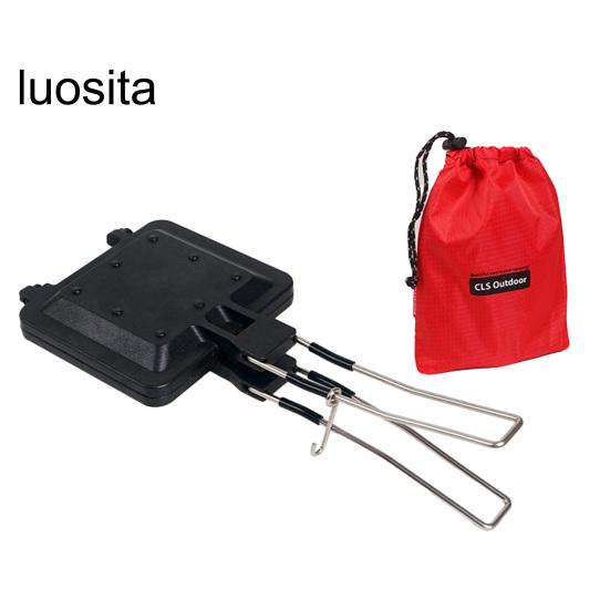 

Портативная складная форма для выпечки сэндвичей, приспособление для приготовления пирогов у горного костра, компактная сковорода для гриля с антипригарным покрытием, сковорода чёрный