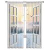 For Living Room Bedroom Space Decoration Chiffon Translucent Voile Kitchen Area Window Opening Drape Drapes - Sunrise Snow Footprints Tulle Curtains