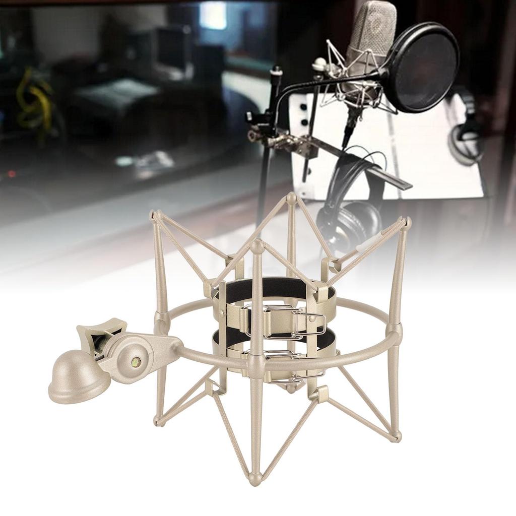 60mm Microphone Shock Mount, High Sound-Isolating Microphone Clip Holder Mount, Anti-Vibration Microphone Shock Mount for Broadcast and Recording