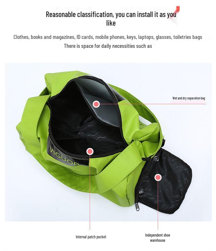 Waterproof Sports & Fitness Travel Bag for Men & Women - Large Capacity, Wet/Dry Separation, Ideal for Swimming & Storage