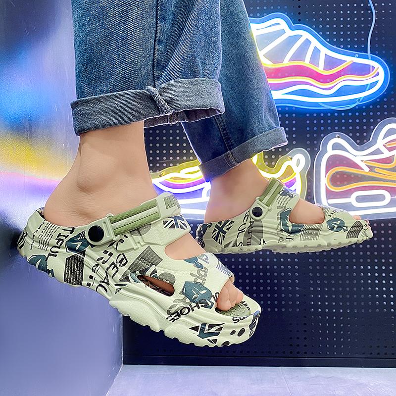 New Men's Sandals Big Size Thick-soled Lightweight Slippers Men's Fashionable Casual Sports Sandals Breathable Beach Shoes Men