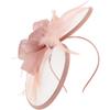 VALICLUD Elegant Tea Party Fascinator Hat for Women, Small Classic Cocktail Headpiece In Lotus Pink, Dressy Special Occasion Accessory