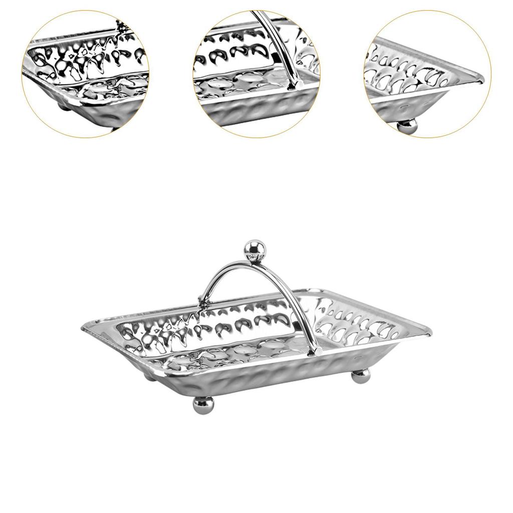 Metall Schminktablett Tragbarer Edelstahl Multifunktions Serviettenhalter für Kosmetik Badezimmer Hotel Bar Haushalt Esstisch