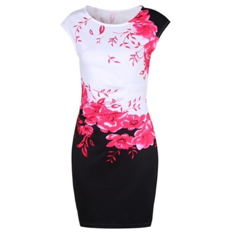 Sleeveless Dress Womens Slim Fit Mini Dress Party Dress Evening Floral Printed