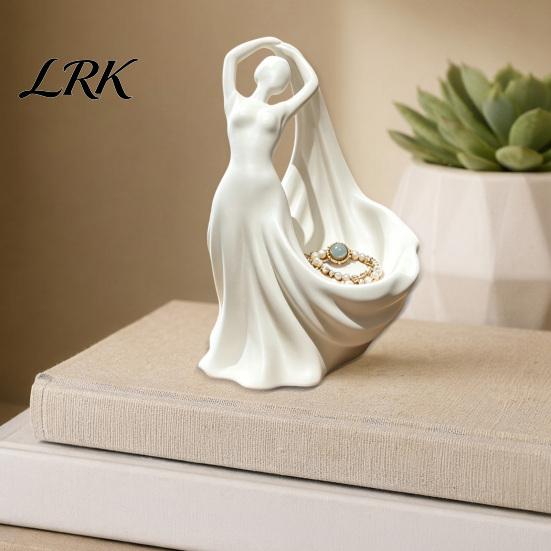 Artistic Jewelry Tray Ballet Dancer Tray, 3D Printed Ring Holder for Dresser, Portrait Sculpture Cute Ballerina Trinket Dish Earrings, Gift