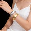 Gold Silver Color Open Cuff Bracelets Punk Metal Bracelets New Geometric Bangles  Gifts