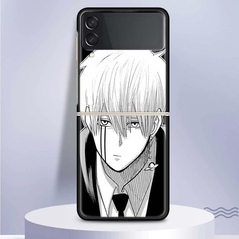 Mashle Magic And Muscles For Samsung Galaxy Z Flip 5 4 3 5G Phone Case Black Hard Cover ZFlip 5 4 3 Luxury Shockproof Bumper Coq