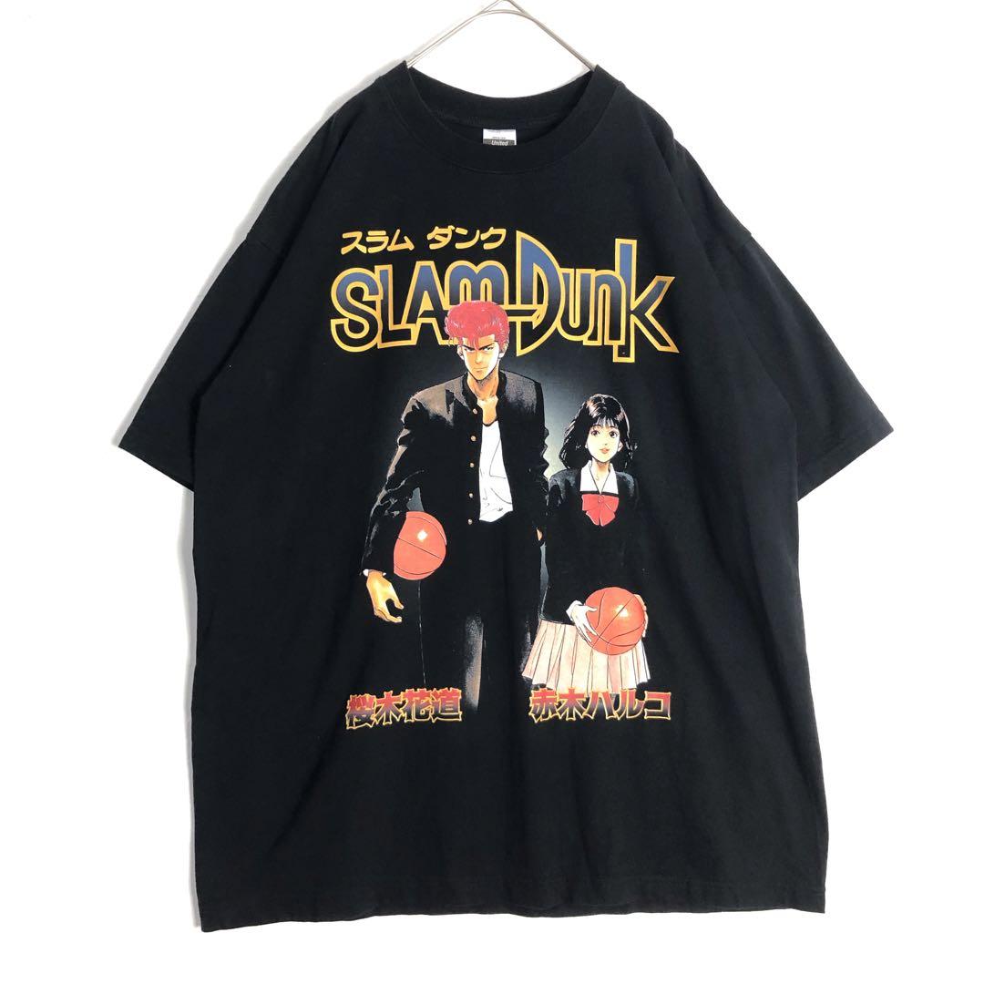 

[USED] 3685 Slam Dunk Short Sleeve Anime Double-Sided Big Print T-Shirt Black
