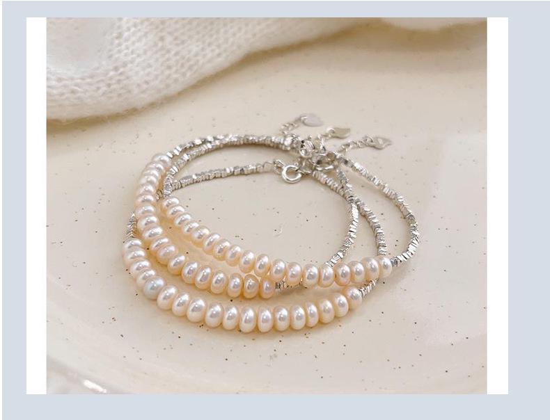 S925 Sterling Silver Natural Pearl Women's Bracelet – Light Luxury High-End Freshwater Pearl Design