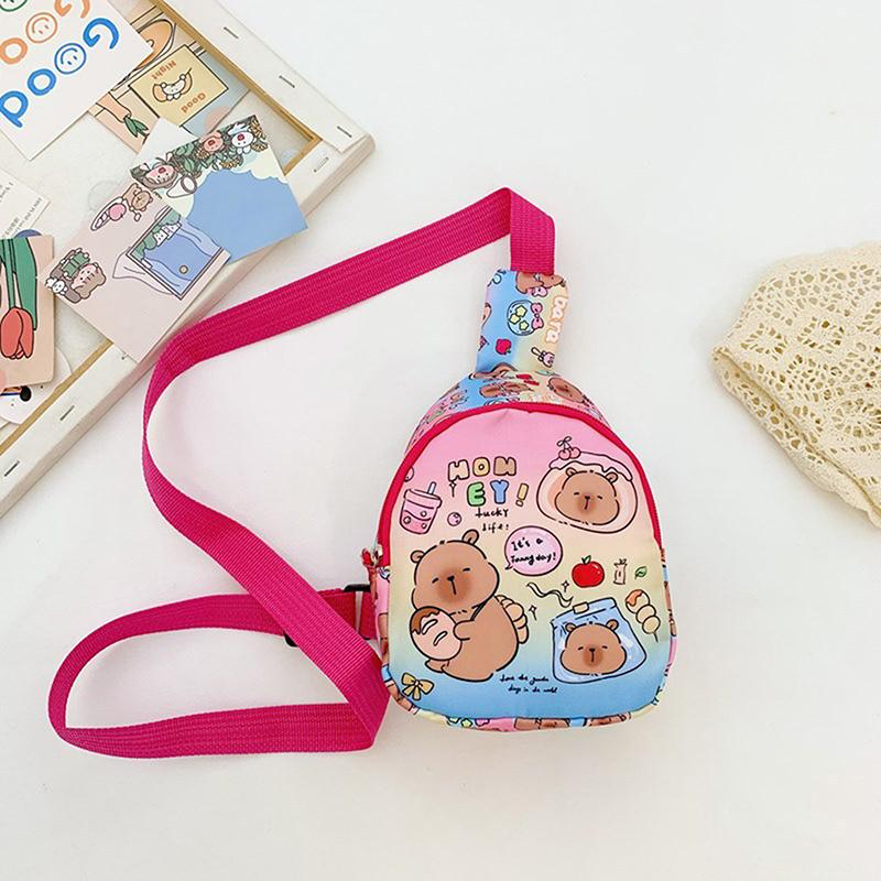 

Children S Capybara Crossbody Bag Multifunctional Backpack Capybara Chest Bag Home Decoration Shoulder Messenger Bag розовый