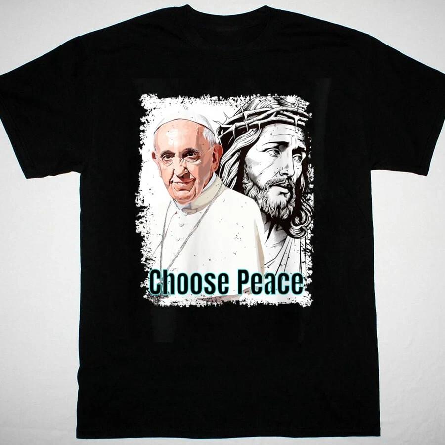 Папа Франциск МЕМОРИ выберите мир Футболка с коротким рукавом Все размеры M392 Унисекс Футболка L