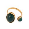 Stainless Steel Turquoise Open Ring with 18k Gold Vacuum Plating