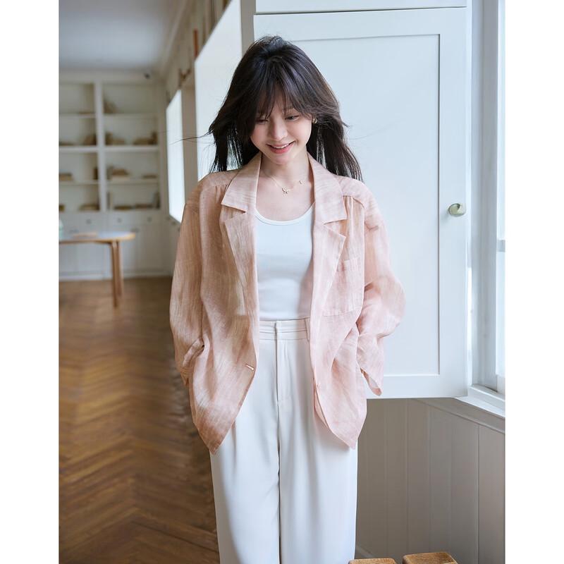 Women's Misty Fog Sakura One-Button Loose Fit Blazer