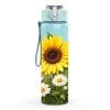 1PC Sunflower Daisy Mix 750ml Color Plastic Sports Water Bottle Leakproof Flip Straw Lid Suitable for Sports Office Home Use