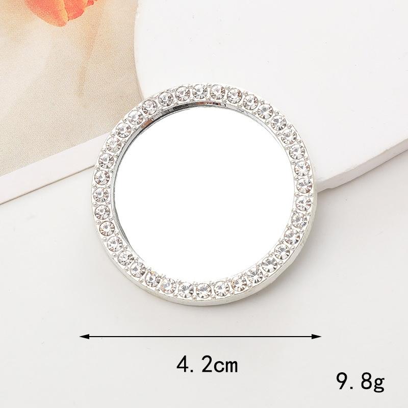 Sense of Advanced Butterfly Heart Shaped Girls Gem Make Up Mirror Liquid Metal Style Women Mini Portable Handheld Mirror