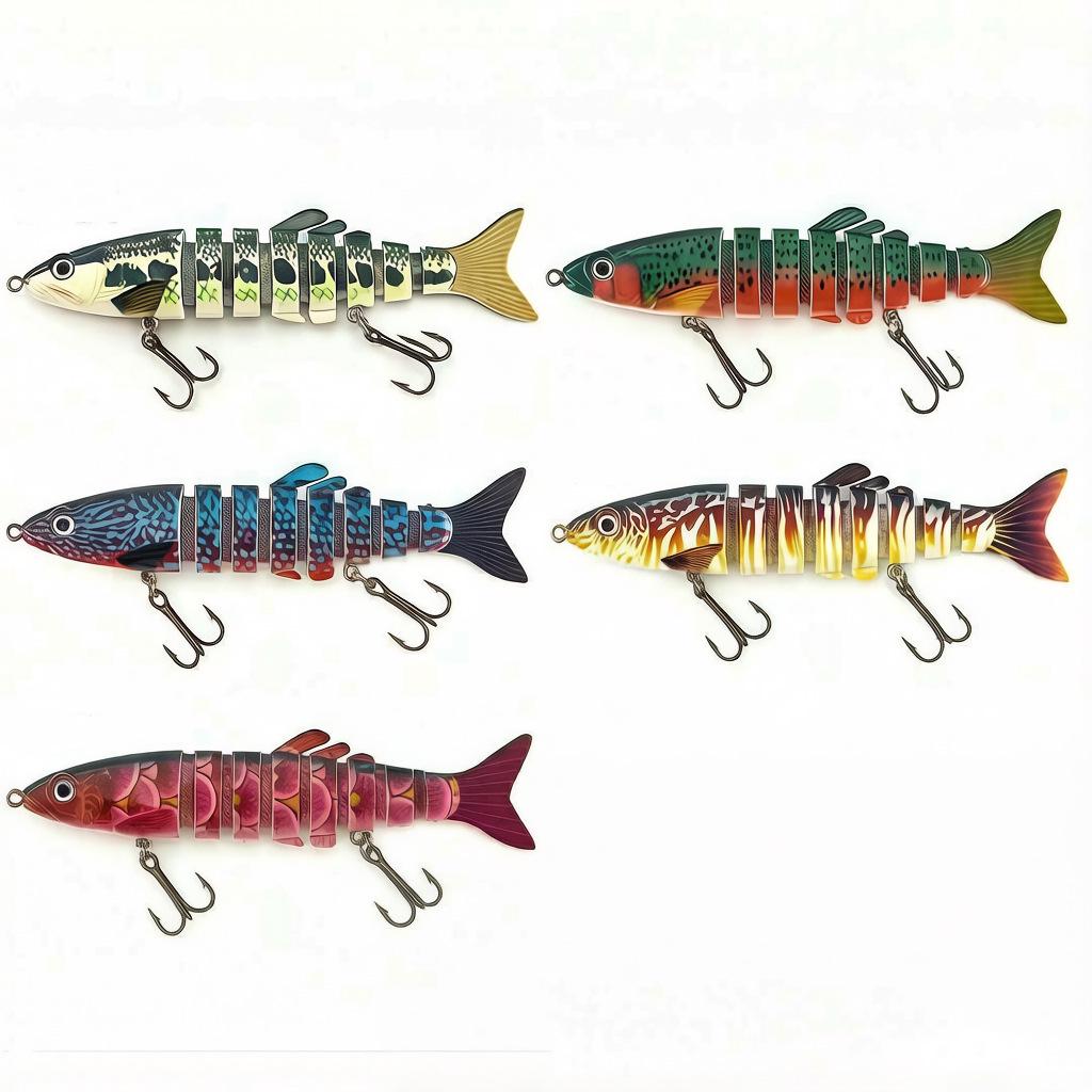 15.5g Multi-jointed Sinking Wobble Fish Bait for Cross-Border Fishing