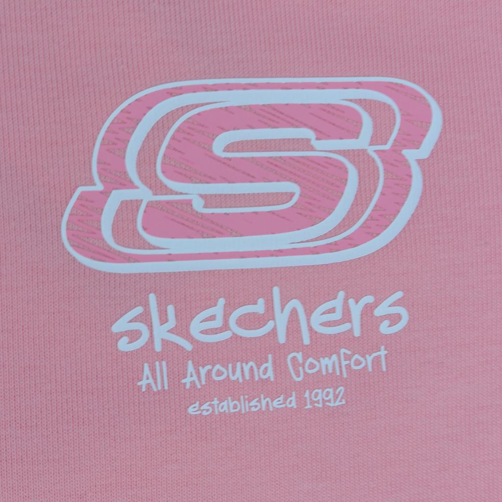Skechers Retro Minimalist Series Printed Letter Logo Comfortable Solid Color Casual Loose Round Neck Sweatshirt Women sweatshirt Pink RF-L424W008-00K7