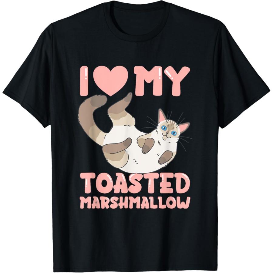 Сиамский кот окраса «пламя» Я люблю свой поджаренный зефир Футболка S