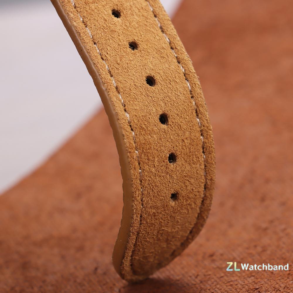 Suede Leather Watchband 18mm 19mm 20mm 22mm Watch Strap Grey Blue Black Brown Stitching Band Quick Release Replacement Wristband
