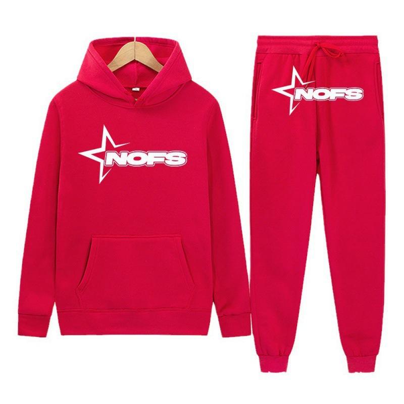 2026Y2KNOES Hoodie Set Sweatshirt Two-piece Gothic Punk Rock Streetwear Hip-hop Style