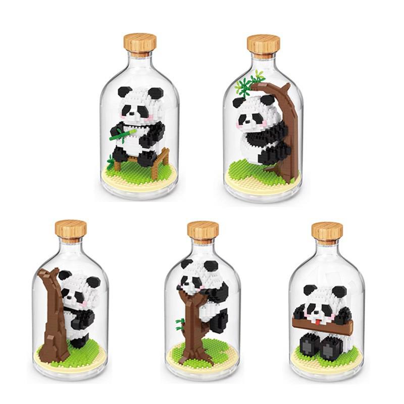 Zhiying Building Block Set: Panda, Insects, Birds, Sea Creatures, Octopus, and Eagle Figurines.