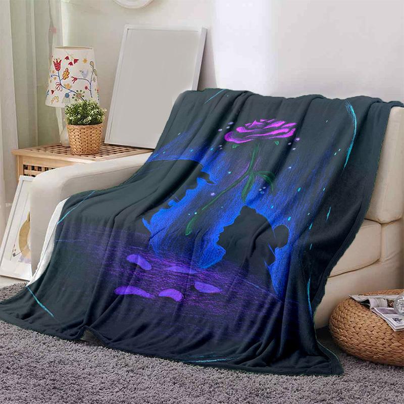 

1pc. Glowing Rose Silhouette Art Blanket, Perfect for Home Decor, Office Use, Outdoor Activities, and Gift Ideas 130x150cm