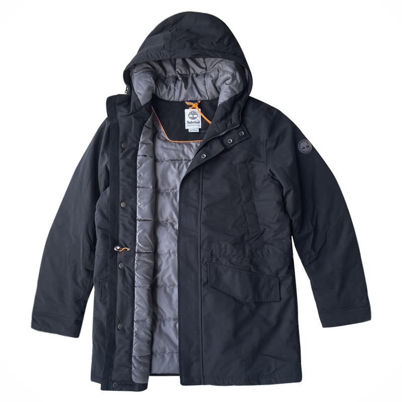 Timberland Fashion Versatile Warm Hooded Cotton Jacket Men Jacket Black TB0A2GBA-001