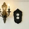 Gothic Style Wall Switches Plate Cover Elegant Decorative Plastic Panel Elegant Black Wall Panel Cover For Home Decoration