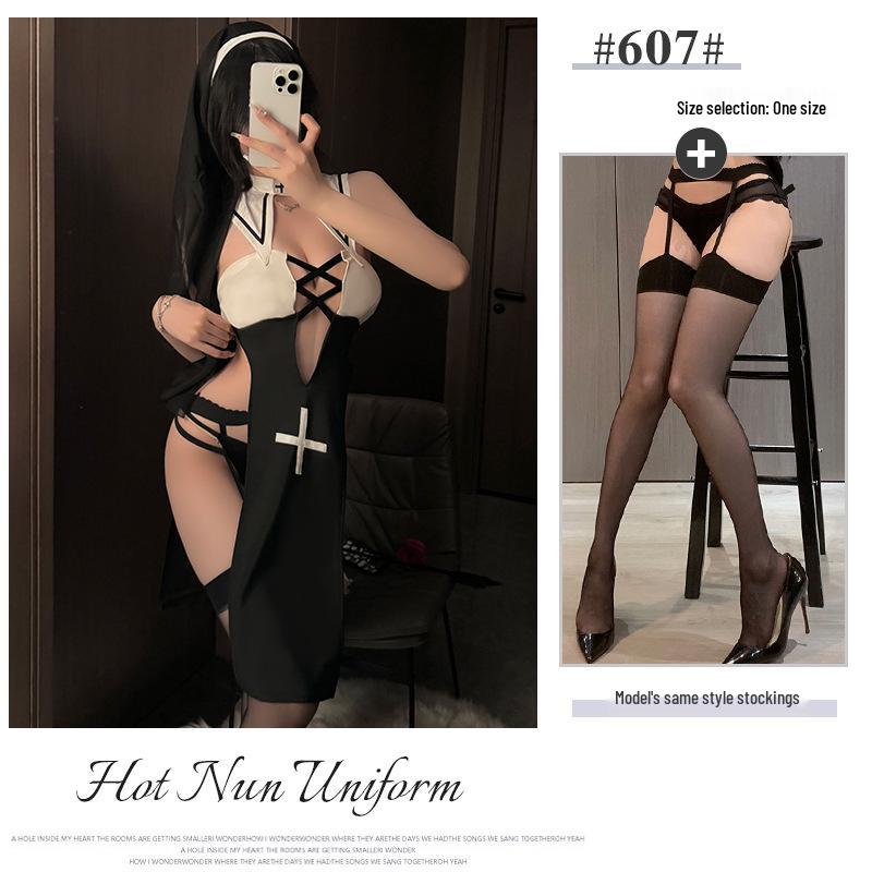 Xianyi Lingerie: Sexy Abstinent Nun Cosplay Set for Halloween, Pure Desire Collection