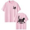 Funny Scribble Cat Japanese Graphic T Shirt Men Women Fashion Harajuku Novelty T-shirts Oversized Cotton Casual Tees