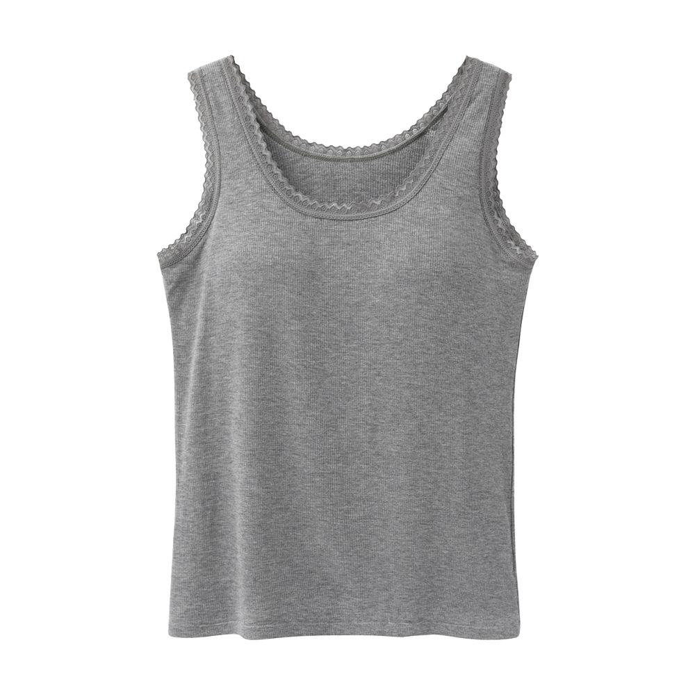 One-piece Bra with Chest Pad, Vest, Women's Underwear, Lace, Bottoming Shirt, Women's Slim Fit, Large Size.