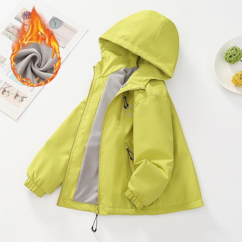 Herbst Winter Teenager Jungen Jacke Dickes Fleece Winddicht Warm Mit Kapuze Sportmantel für 4-14 Jahre Kinderkleidung Kinder Oberbekleidung Top 130cm