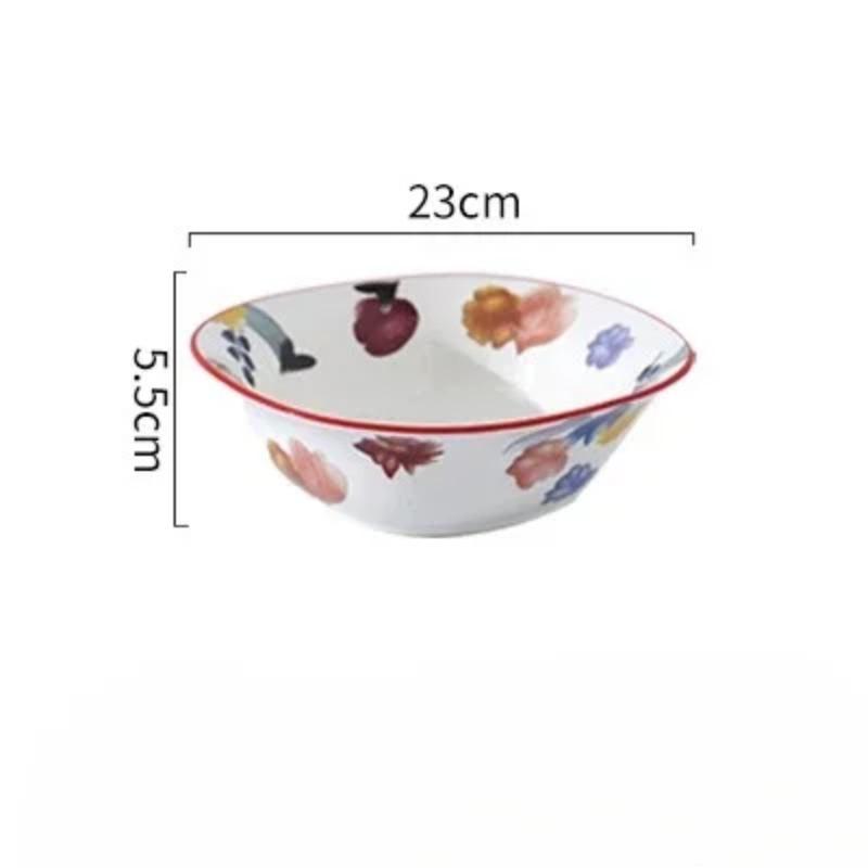 Ceramic Double-ear Baking Pan Cheese Baked Rice Plate Creative Dish Plate Home Oven Special Internet Celebrity Tableware Baking