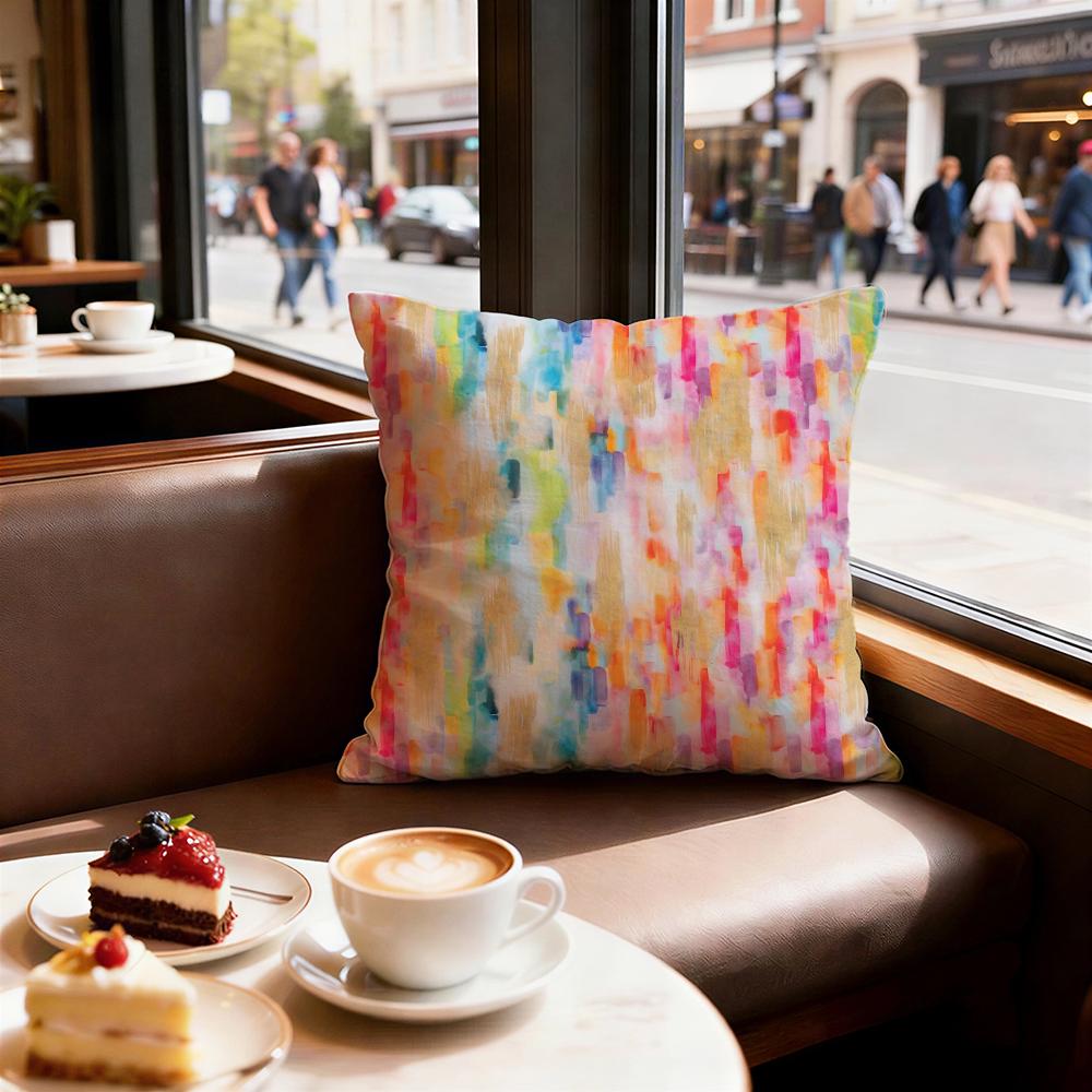 Landscape Cushion Cover Set of Decorative Short Plush Pillow Covers for Sofa Soft Cushion Case x cm