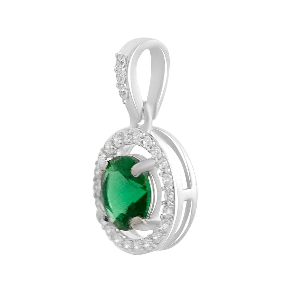 Серебряная подвеска с изумрудом nano 0.9ct (2205906)