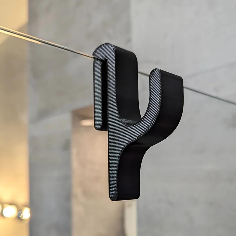 3pcs 3D Shower Door Towel Hook For 8mm Glass Doors Bathroom Hanger For Clothes Towel Bathrobes Laundry Dormitory Apartment