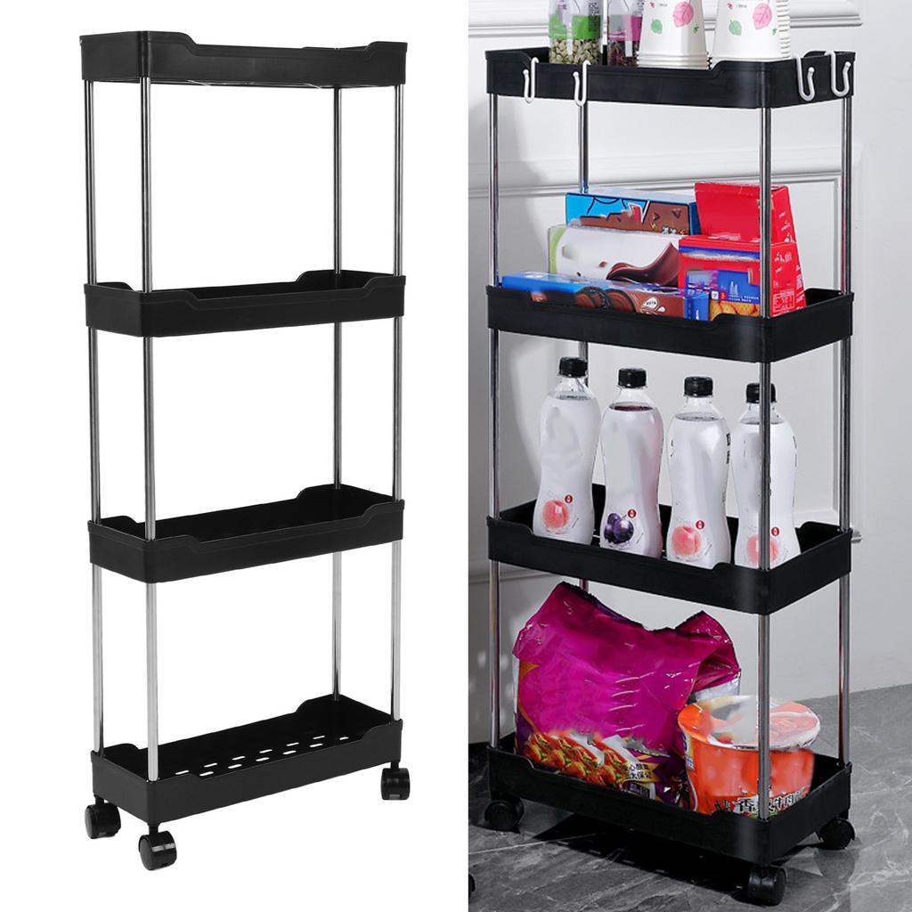 Úzký pojízdný úložný vozík 4 patra Koupelna   Mobilní policový systém Servisní vozík Věžový regál pro Kuchyň Prádelnu Úzká místa   Typ