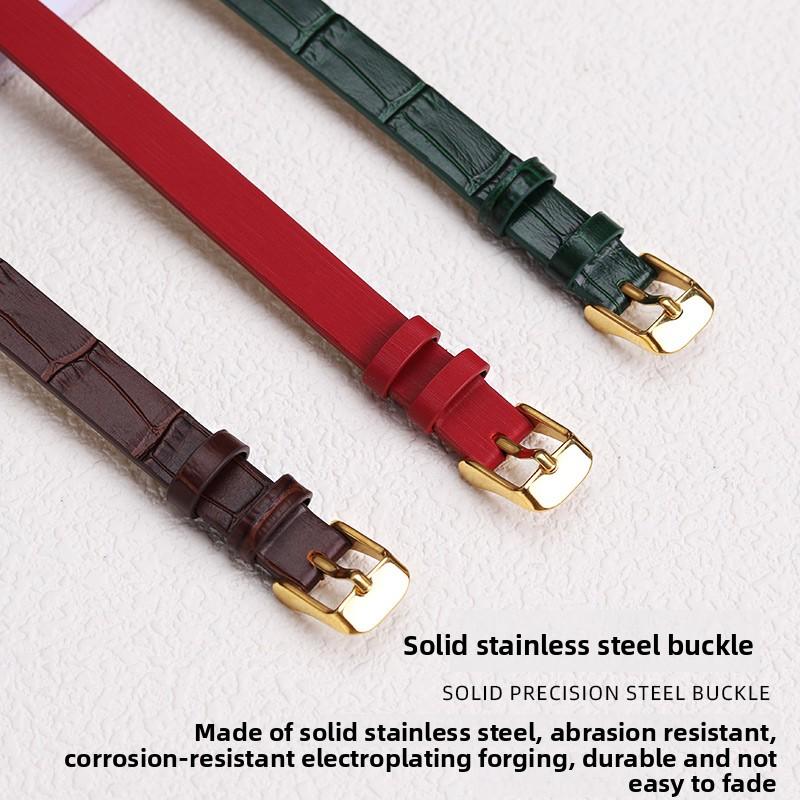 6mm 8mm 10mm A Long Fashion Leather Bracelet For Jewelry Women's Silk Crocodile Pattern Cowhide Jade Watch Strap Wristband+tools