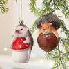 Fox And Hedgehog Shaped Christmas Ornaments Plastic Animal Decoration For Indoor Outdoor Holiday Party Home Tree