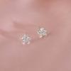 Five-petal Cherry Blossom Stud Earrings for Women's Simple Fashion Earrings with Diamonds, No-pick Ear Jewelry for Sleeping.